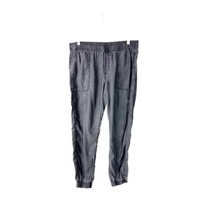 Prana Women's S Pull On Tencel Jogger Pant Acid Wash Gray Crop Inseam 25.25"
